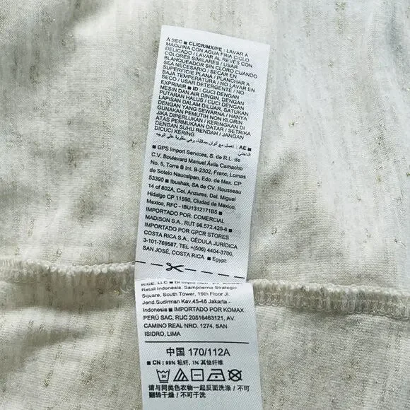 Old Navy Rayon Oatmeal Short Sleeve Glitter Top Womens XL Shirt - Picture 6 of 8